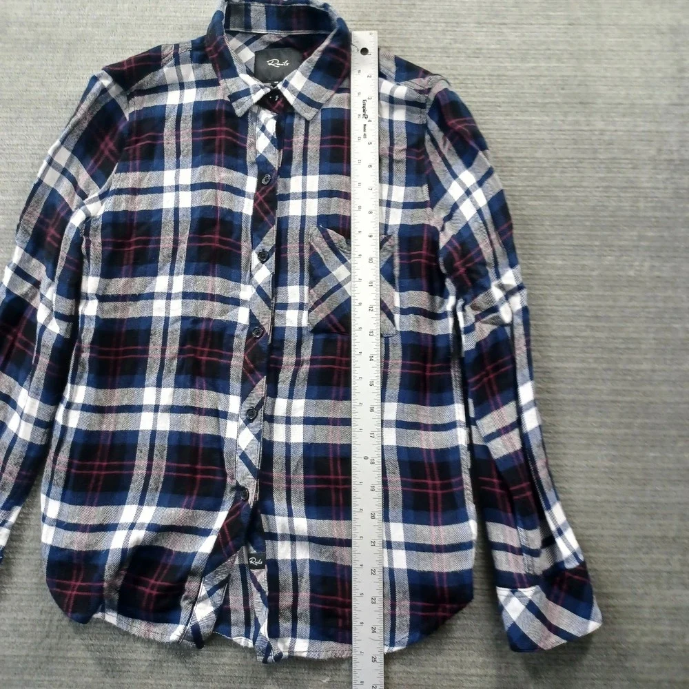 Rails Flannel Shirt Women XS Black Plaid Brushed Surface Soft Lightweight Casual